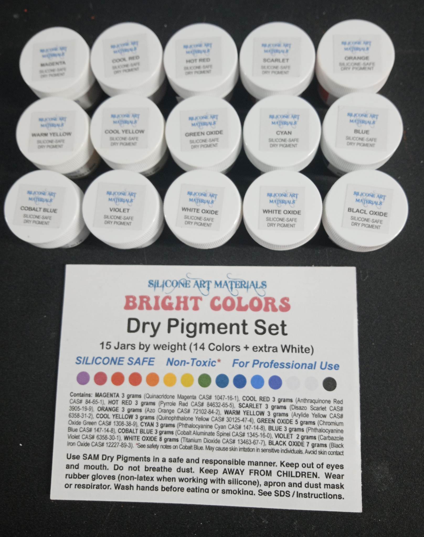 SAM DRY PIGMENT -BRIGHT COLORS SET