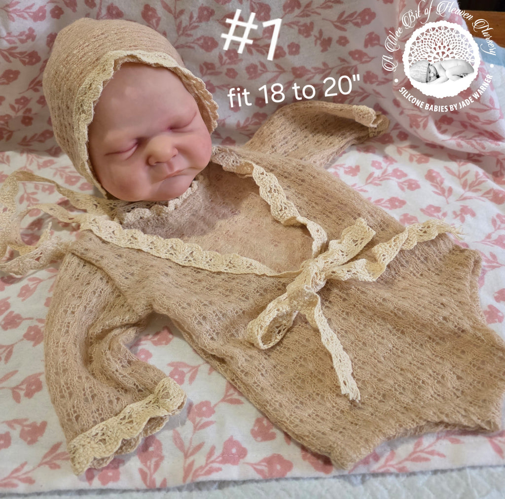 Knit lace onesie & hat
