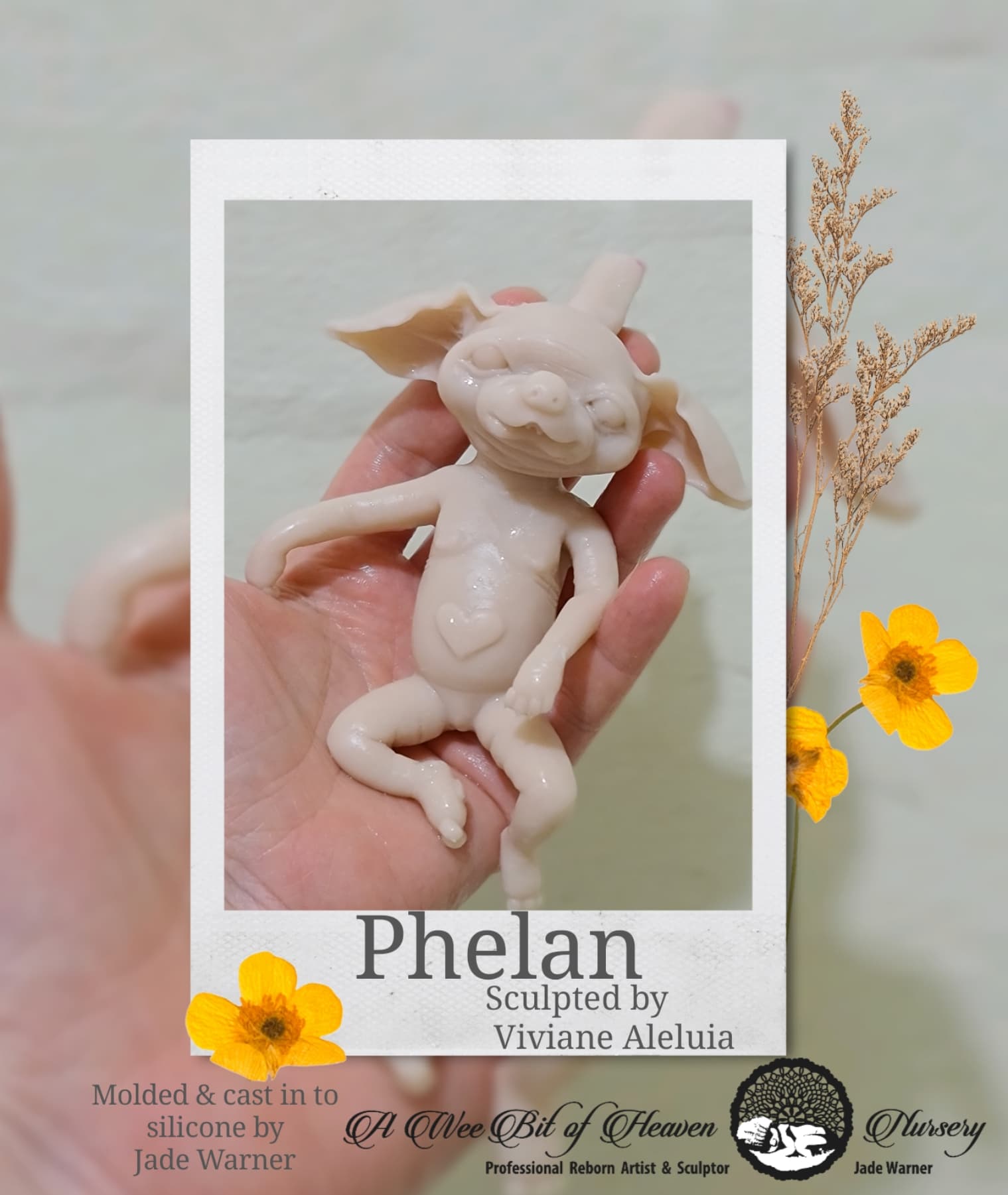 Phelan  Forest Mythical Creature Full Body Silicone baby by Viviane Aleluia