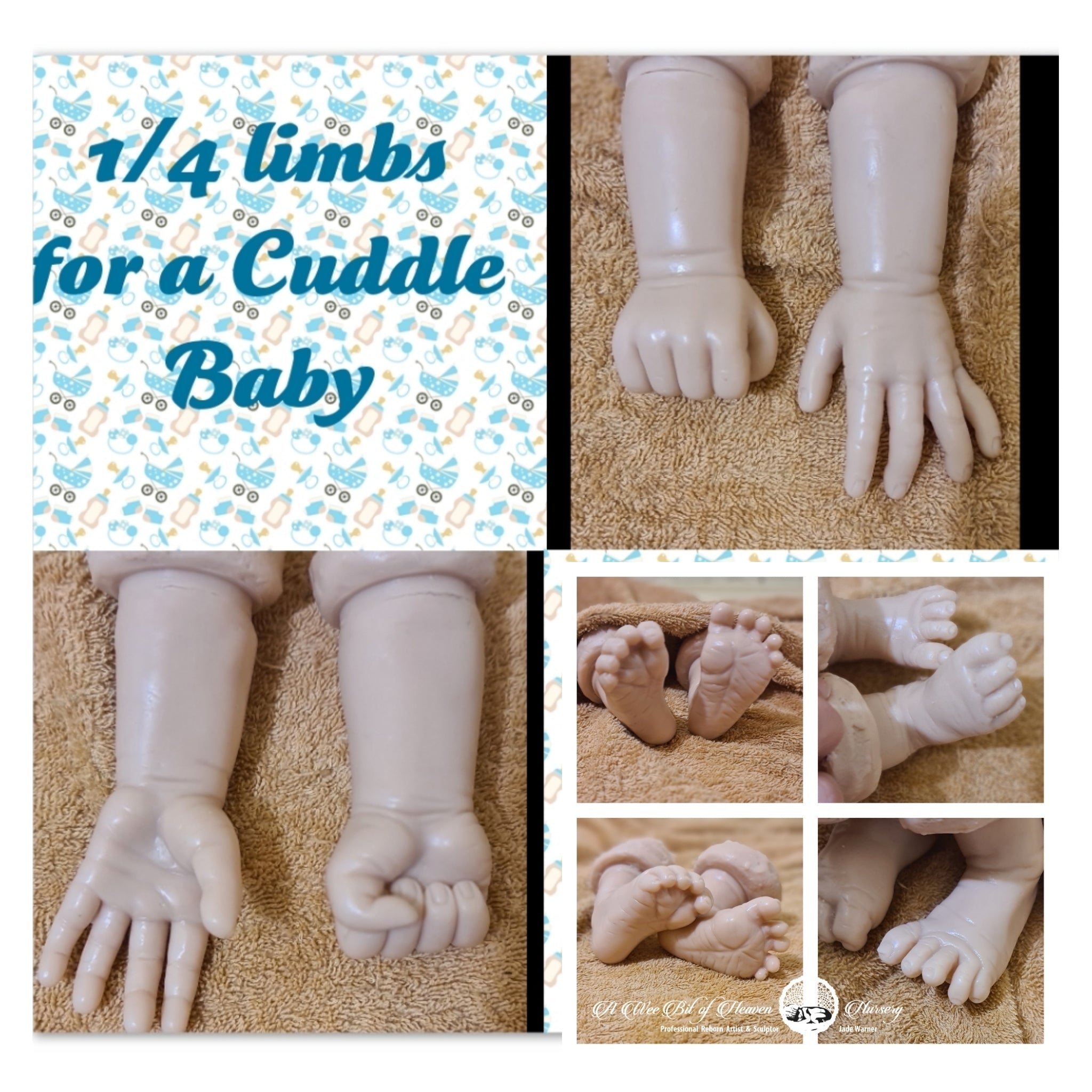 Silicone  1/4 limbs for a 19 -20" Baby
