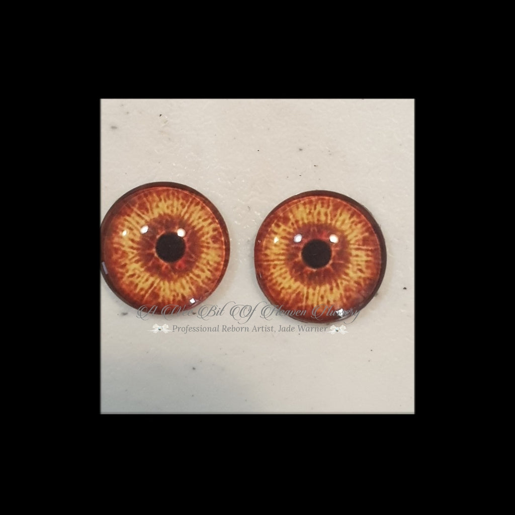 Fantasy Glass Cabochon  Hand Printed Eyes -size 18mm- #PR45