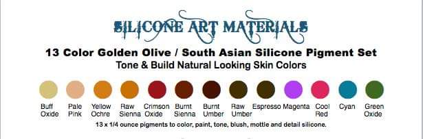 Golden Olive /South Asian Silicone pigment Set - 13 Colours